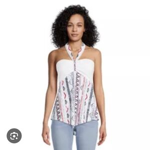 Patterned Halter Neck Top